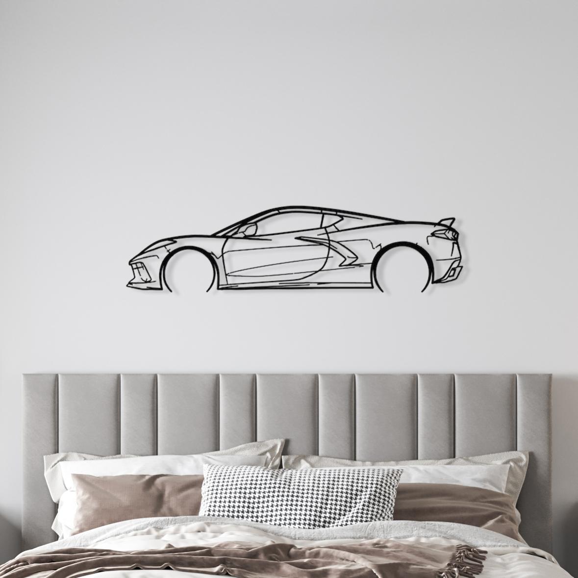 Silhouette Murale Métal Porsche 911 991 Cabriolet – Décoration Voiture Sport 100 Cm | Tableau 3D Porsche Design Allemand