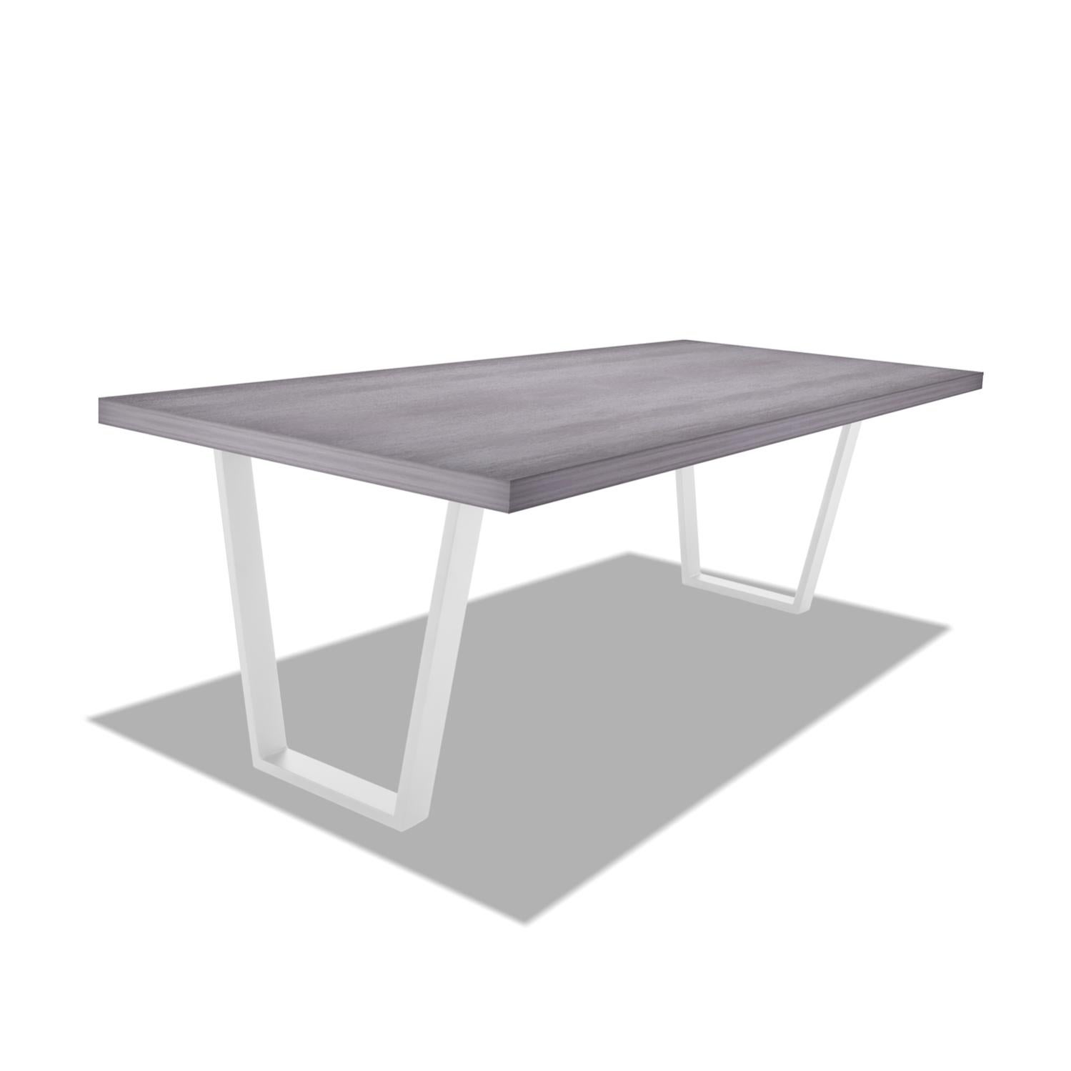 Table De Salle à Manger En Bois Et Métal - Longueur 1,80m, Largeur 90cm, Hauteur 76cm - Occasion En Bon État