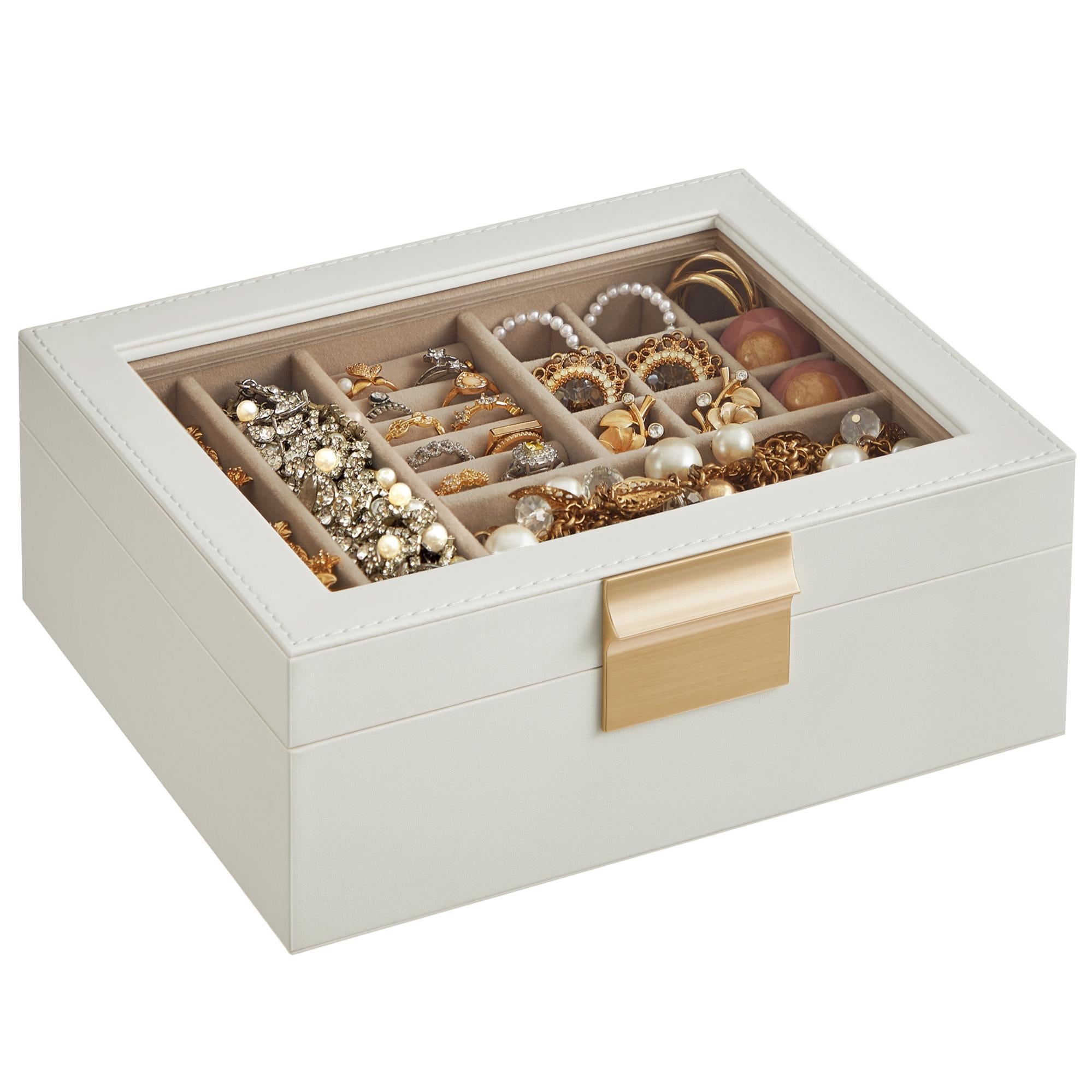 Petite Boîte De Rangement Pour Bijoux – 13x6,6x3,4 Cm – Plastique Transparent – Compartiments Anti-enchevêtrement – Idéale Voyage - 8
