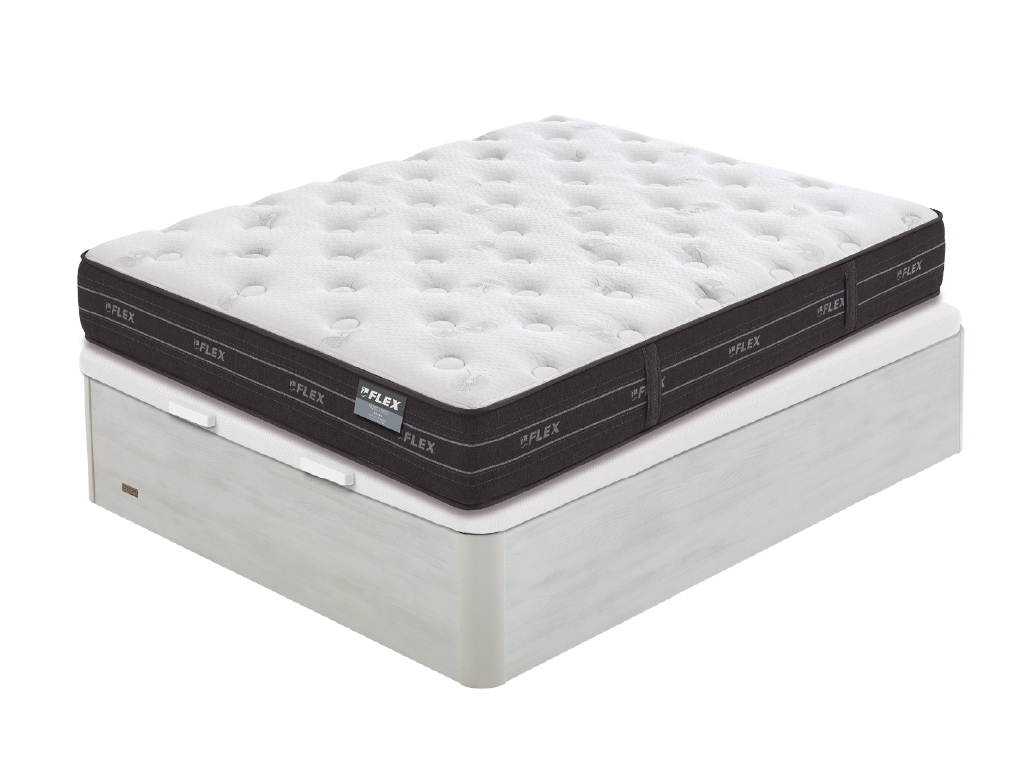 Pack colchón flex nube 180x190 + canapé abatible flex madera 25 blanco veta (montaje incluido)