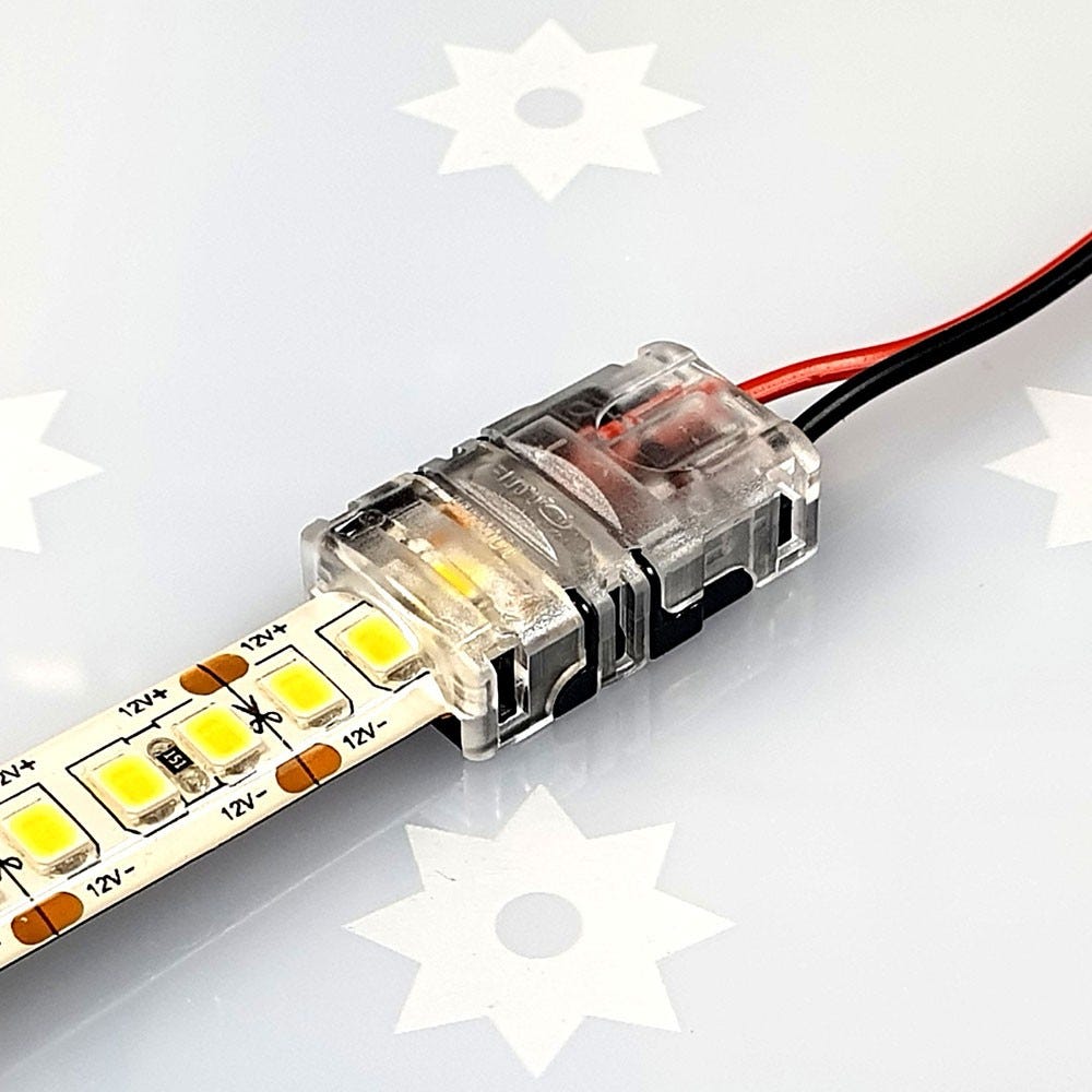 Raccord rapide ruban LED étanche mono 10mm vers fil électrique QuickLED