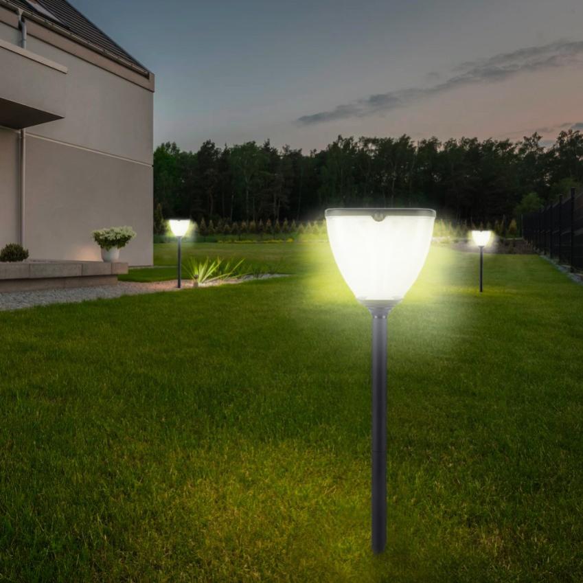 Lampada da giardino solare con picchetto luce LED 3 colori Gaslight ...