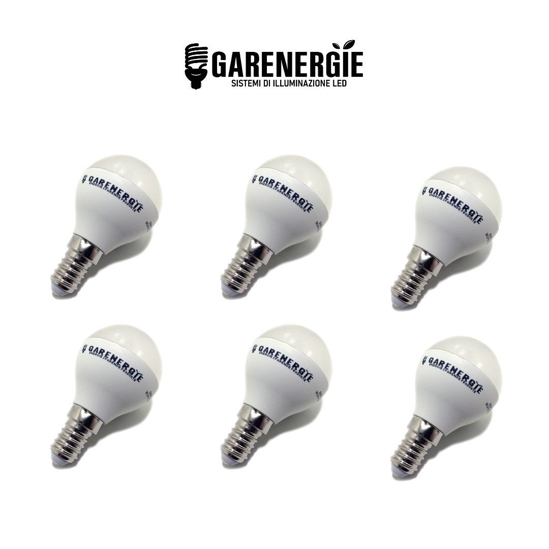 Lampadina led E14 5W G45 sfera globo luce attacco piccolo bianca