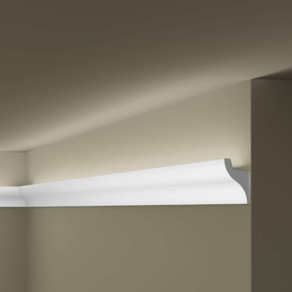 Modanatura Per Striscia LED 2m - Polistirene Bianco - Resistente A Urti E Acqua - Facile Installazione