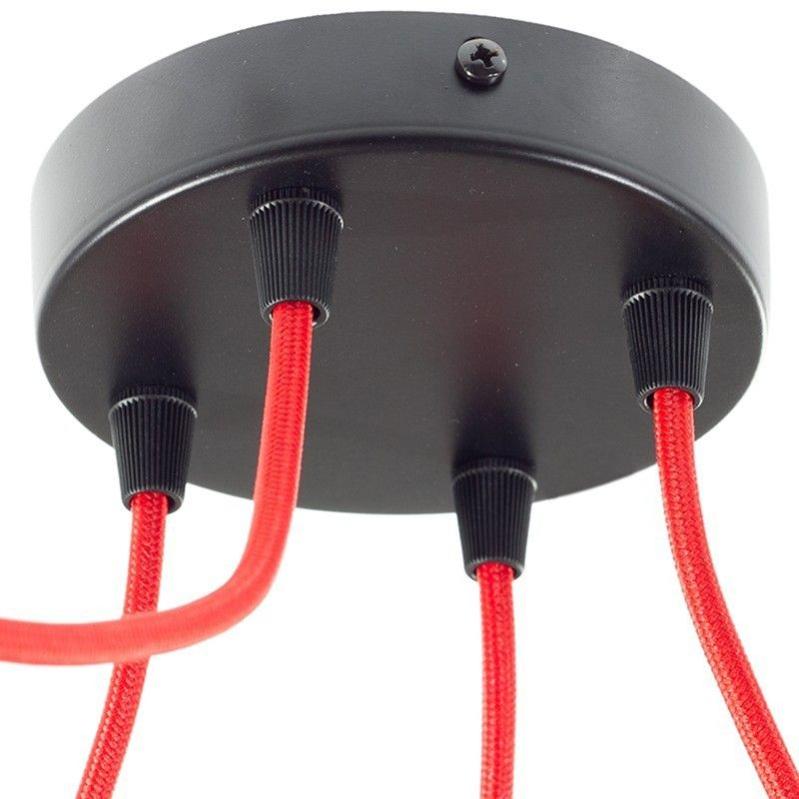creative cables Kit rosone per lampadario da soffitto (serracavo cilindrico, metallo color cromo, 120 mm, 4 fori) – Fissaggio a staffa per lampadari e sospensioni multiple
