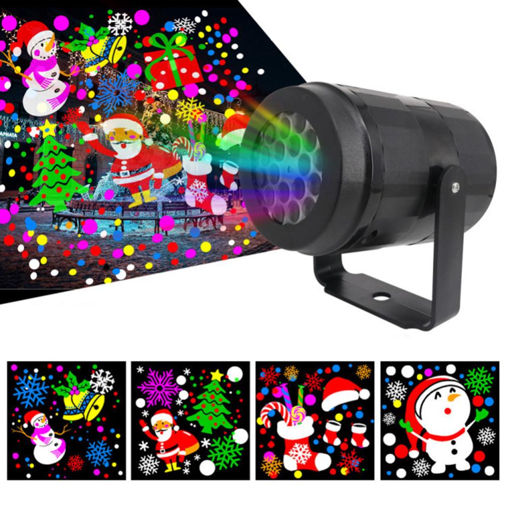 Projecteur LED de flocon de neige, 16 motifs, Projection de noël, lampe  extérieure étanche, projecteur de neige pour fête de noël