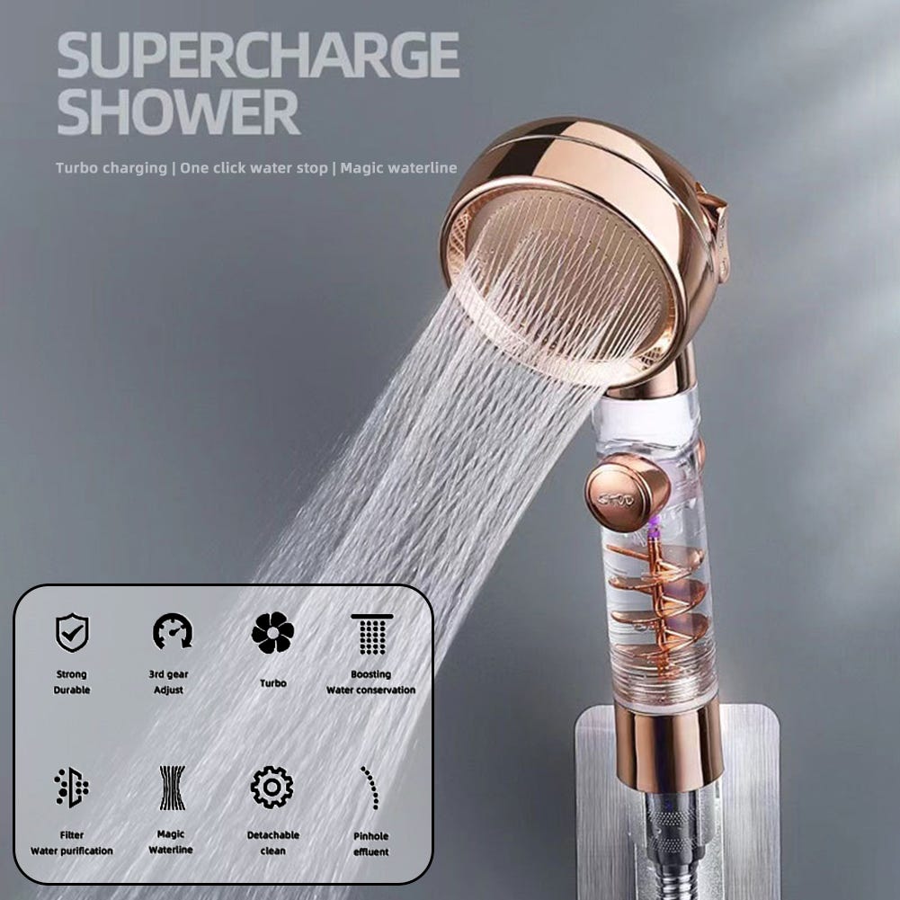 Pommeaux de douche à haute pression, douche à main à ventilateur turbo, kit  de pommeau de douche Hydro Jet avec 3 filtres