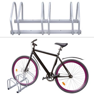 Système range vélo râtelier inclinable 5 vélos garage pratique au sol ou  mural 3413004