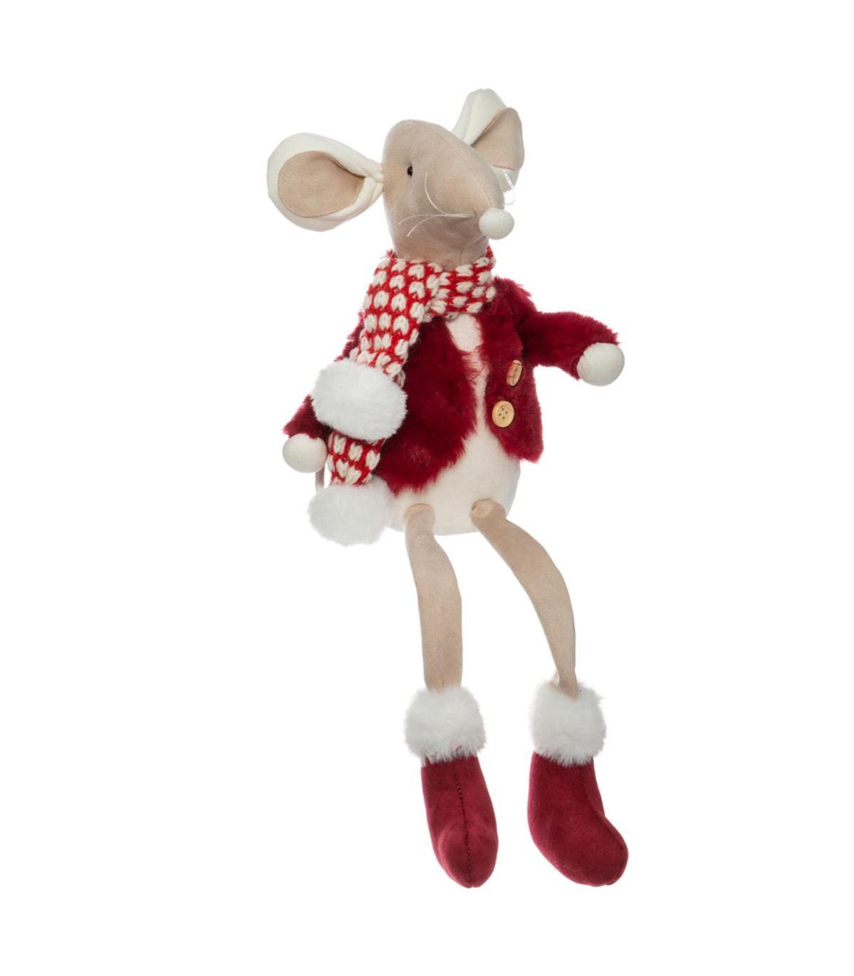 Déco de Noël Peluche décorative Souris H 27 cm Leroy Merlin