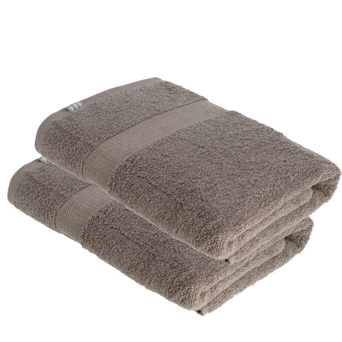 2 Serviettes De Bain Jumbo En Coton égyptien - 80x140 Cm - Super Absorbantes - Opale