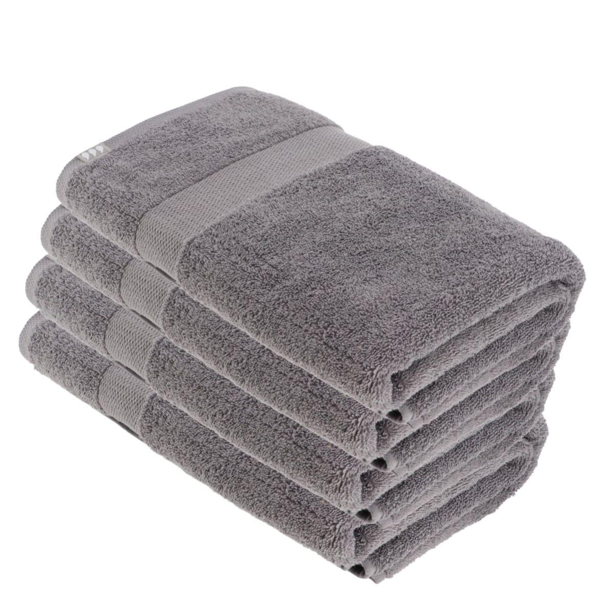 NatureMark Lot De 4 Draps De Douche 70x140 Cm Rose 100% Coton - Serviettes Éponge Douces Et Absorbantes