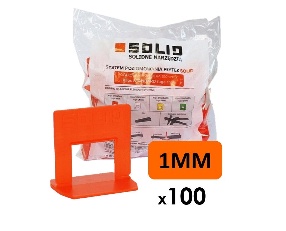 Lot de 100 clips à cale autonivelants 1mm - Système de nivellement de  carrelage de marque SOLID