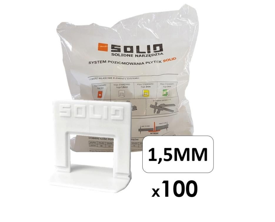 Lot de 100 clips à cale autonivelants 1,5mm Système de nivellement de