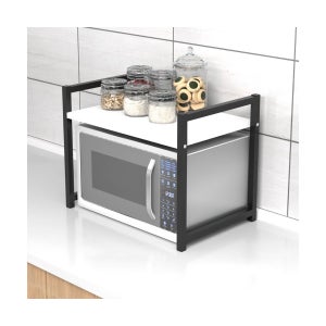 1 Pezzo Scaffale Per Forno A Microonde Cucina, Mensola Di Stoccaggio Cucina  In Metallo Multistrato Bianca S/xl Per Fornetto