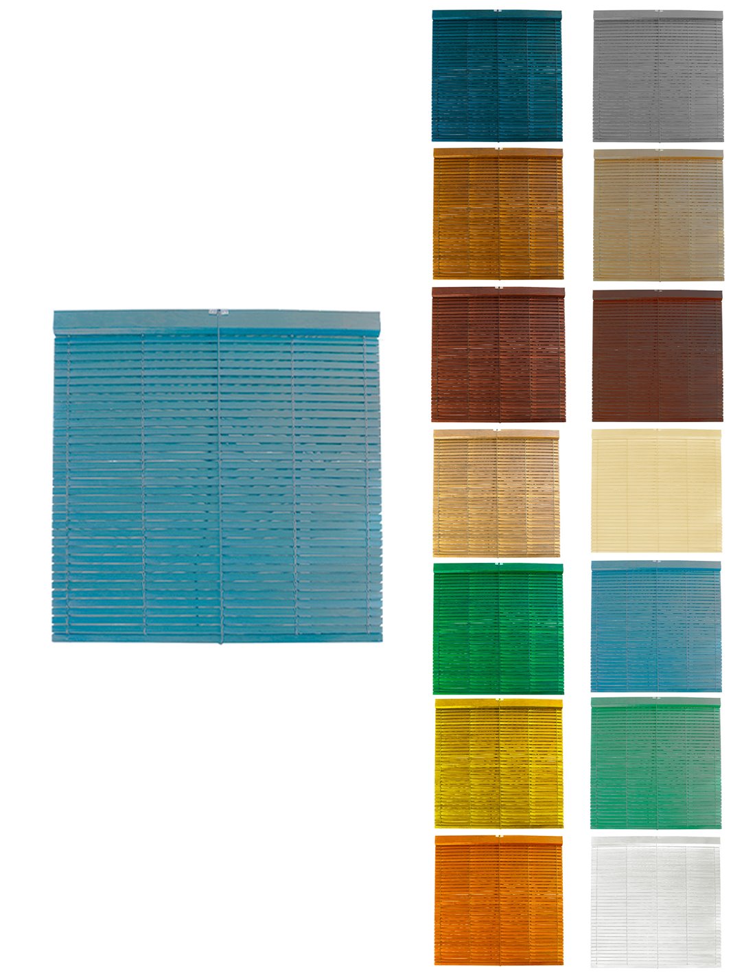 Persiana de madera alicantina con polea metálica - estor enrollable para ventanas, puertas, salón | 70 x 200 cm (azul (pintada))