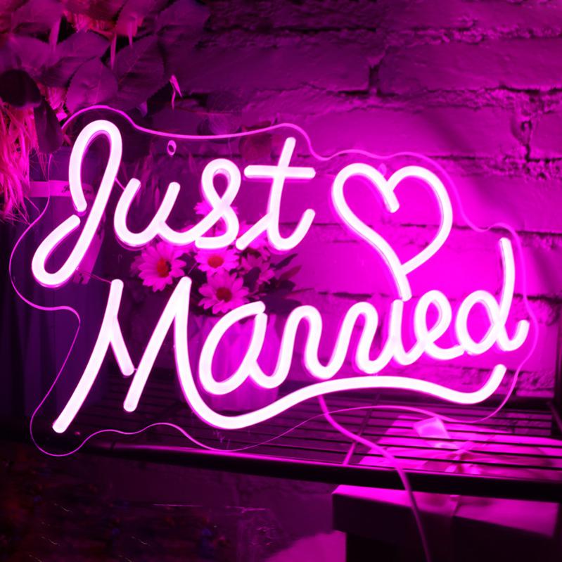 Panneau néon LED rose, décoration murale, alimenté par USB, lampe