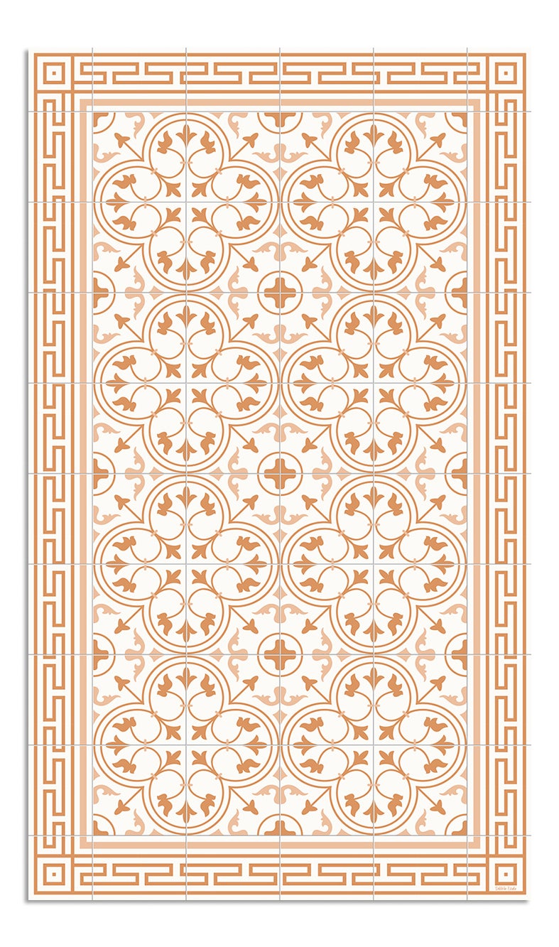 Alfombra de vinilo hidráulica 50 oro 65x300 cm pvc cocina salón comedor