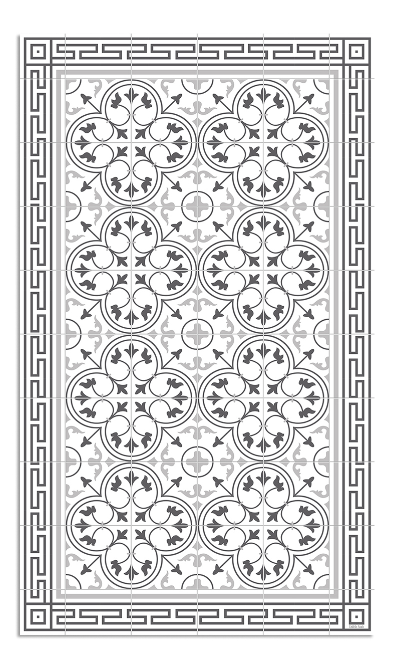 Alfombra de vinilo hidráulica 50 gris 120x200 cm pvc cocina salón comedor