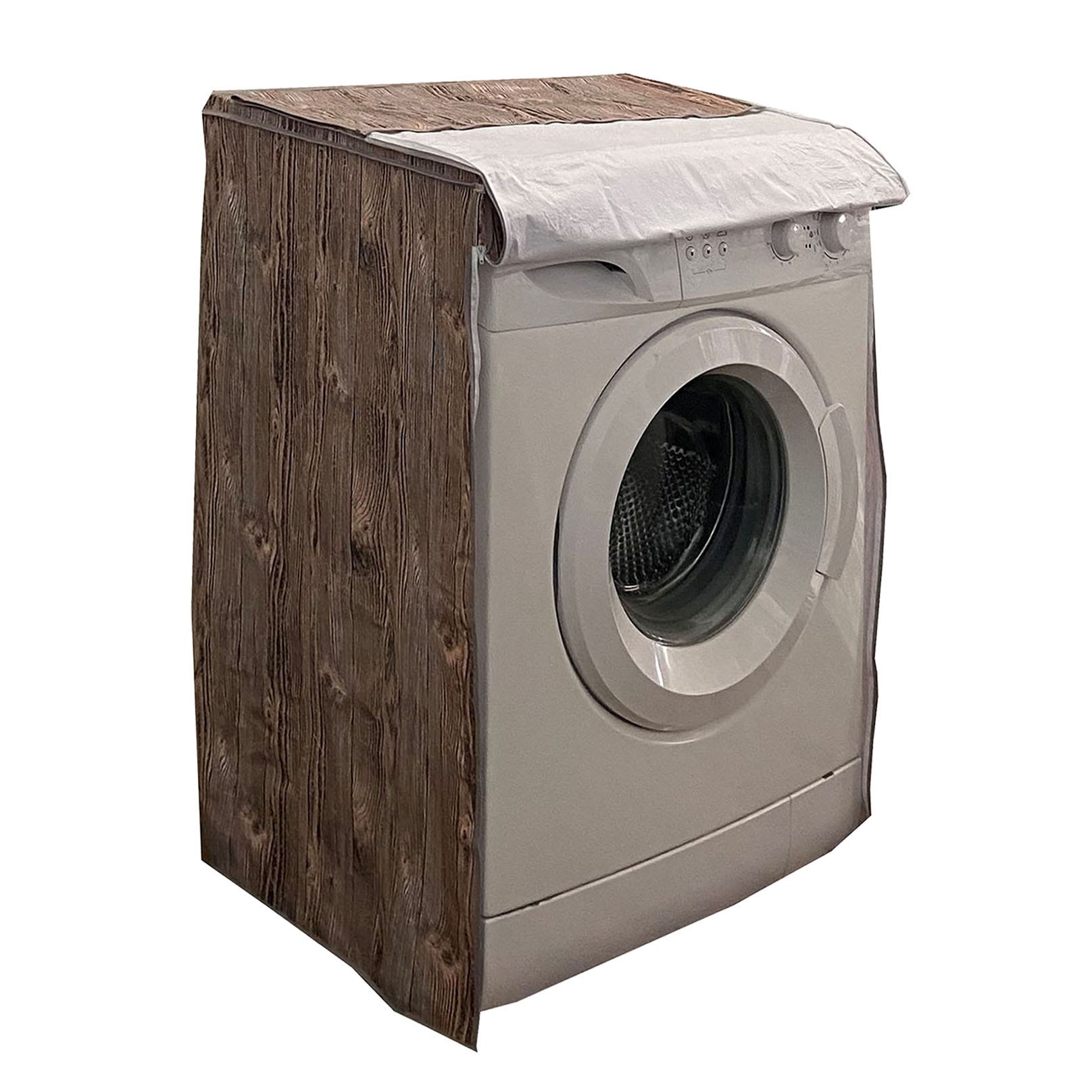 Funda para lavadora exterior impermeable carga frontal - madera