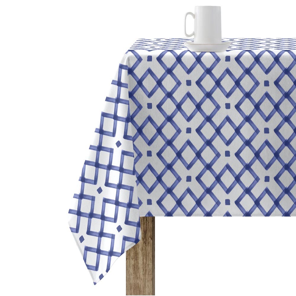 Mantel antimanchas de tela por metros impermeable teflon - Geométrico azul  clásico 46059-1