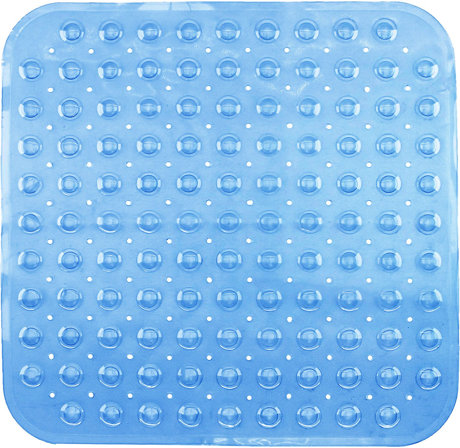 Alfombrilla de ducha antideslizante transparente azul - 53x54 cm cuadrada, Exma, Correos Market