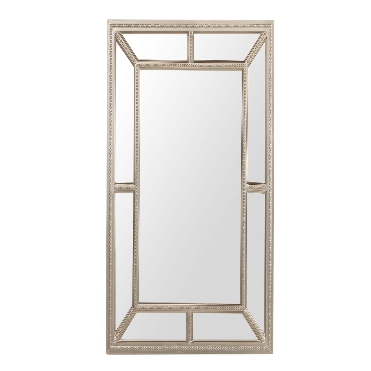 Espejo cuadrado con cuatro paneles - Metal Blanco