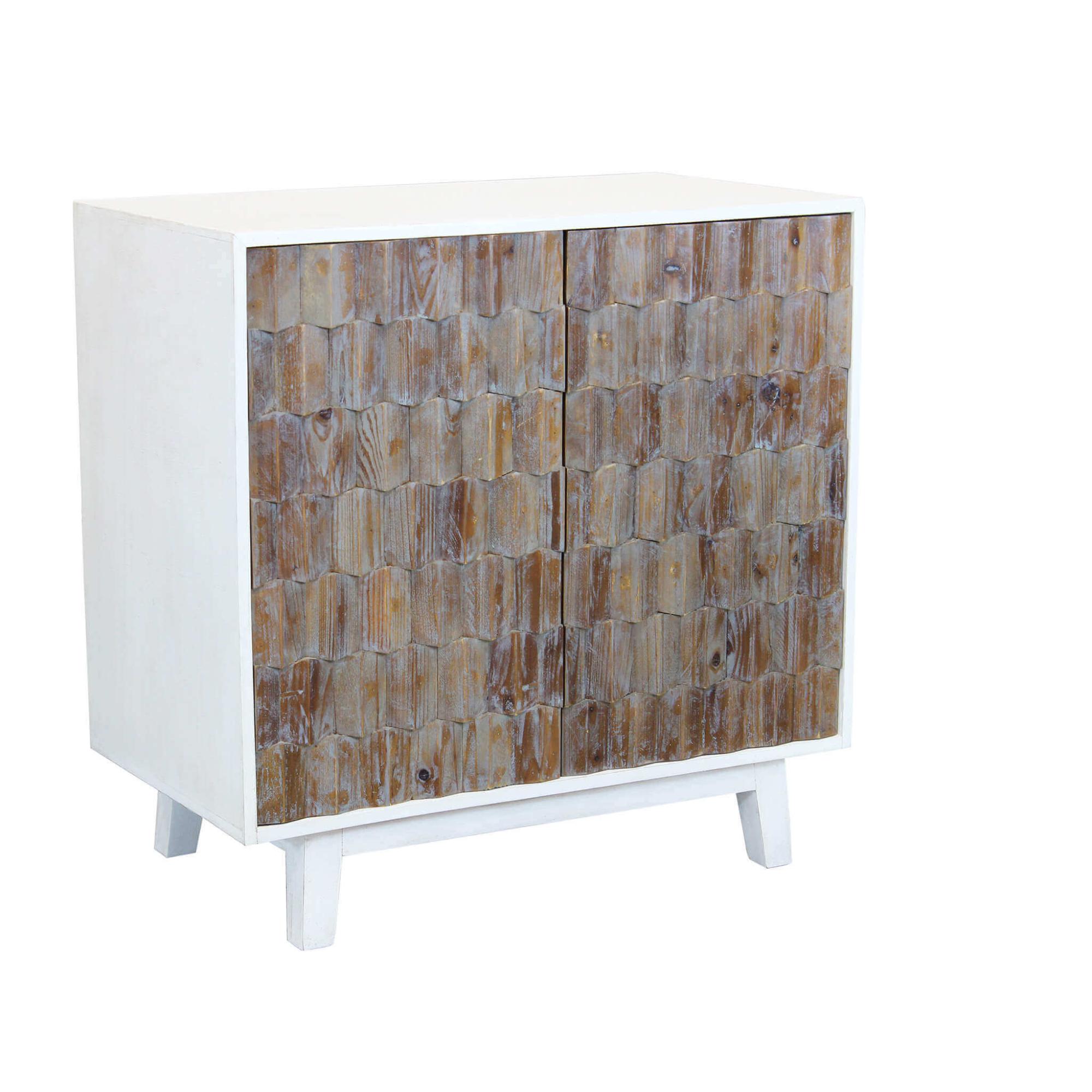 HOLTICO Credenza Moderna con 4 Ante, Armadietto con Design a Rilievo Geometrico, Mobile Multifunzione per Soggiorno, Cucina e Camera da Letto, 4 Colorazioni Esclusive, Nero Scuro