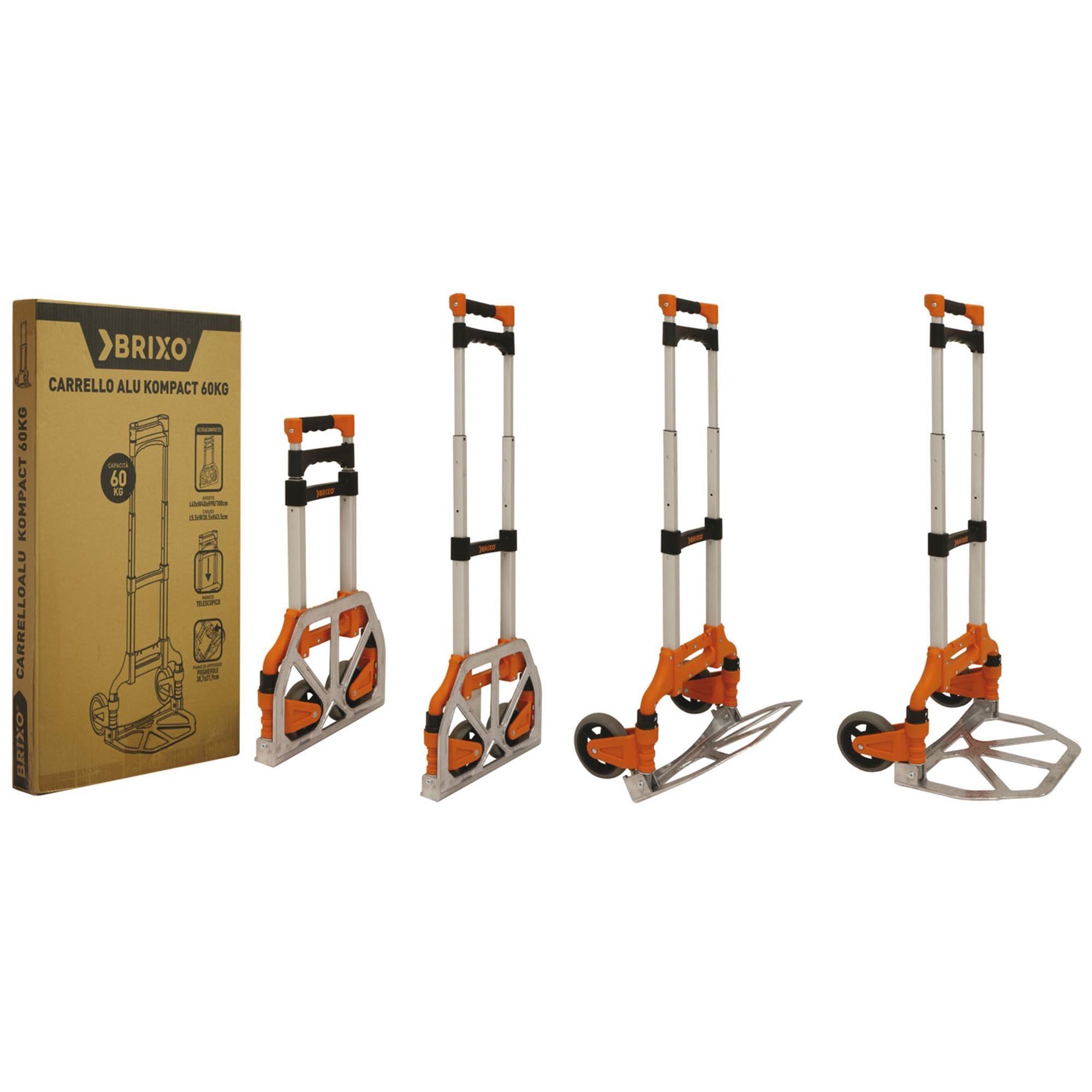Carrello Pieghevole Homeit - Portata 100 Kg, Manico Telescopico, Dimensioni 89x55x106 Cm, Compatto Da Riporre, Per Giardinaggio E Campeggio