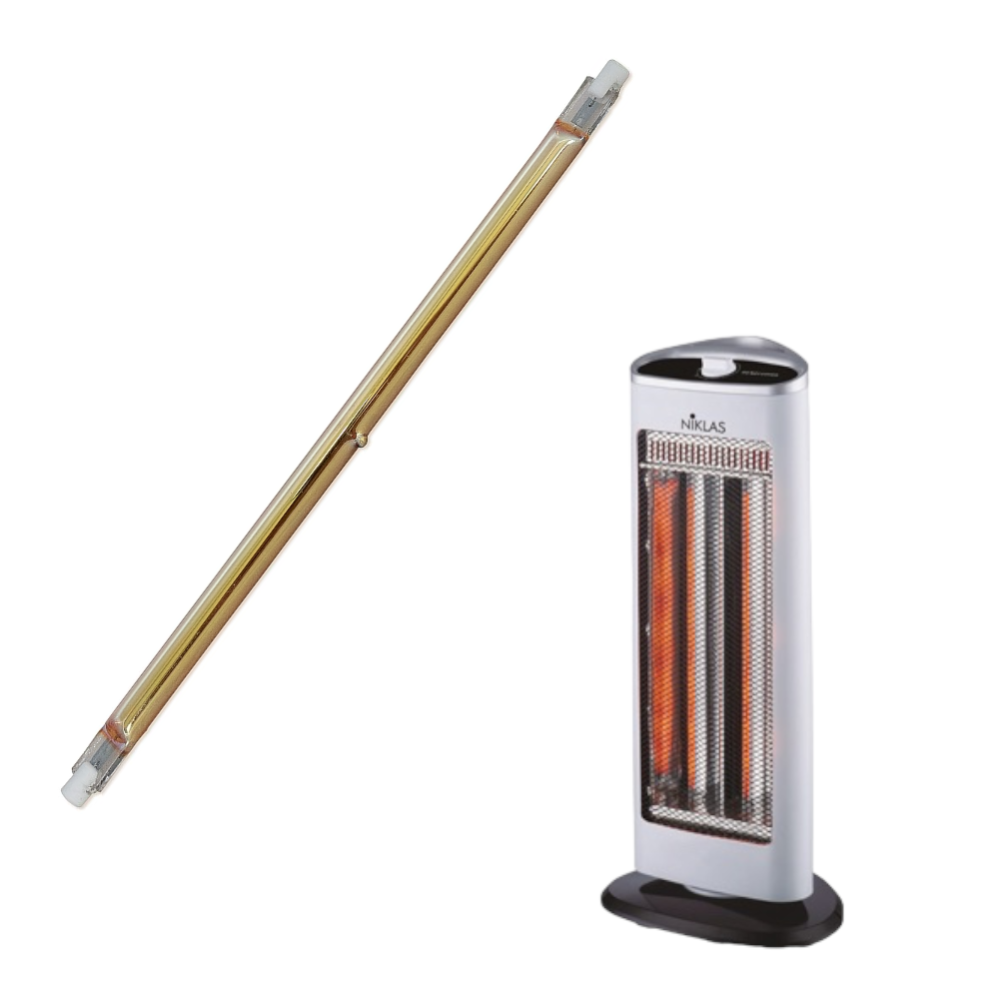 Stufa A Torre Al Carbonio Vulcano LUCE QUADRA 2000W - Riscaldatore Per Interni/Esterni H80cm ER036
