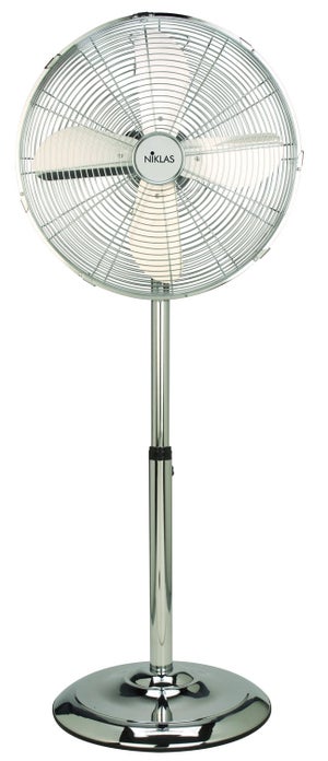 Ventilatore a Piantana Manchester Termozeta TZMA02 Metallo Cromato Design  Vintage Pale 40 Centimetri Potenza 50W