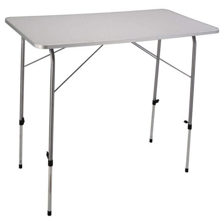 Tavolino pieghevole da esterno 120x60 cm con altezza regolabile e struttura  in acciaio