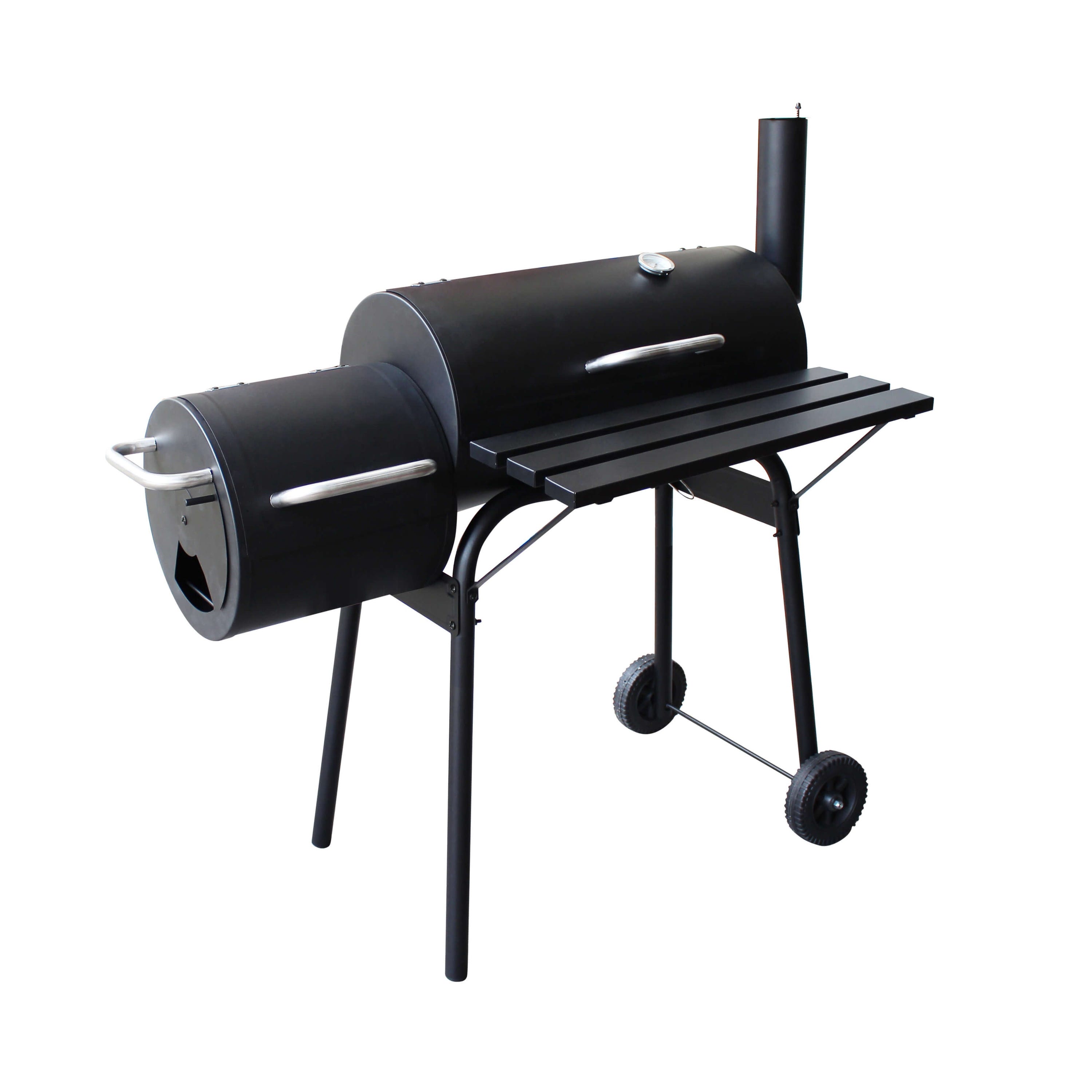 Barbecue charbon de bois SERGE noir - Smoker américain avec