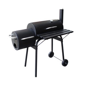 Barbecue fumoir au charbon de bois KENTUCKY Noir Acier inoxydable