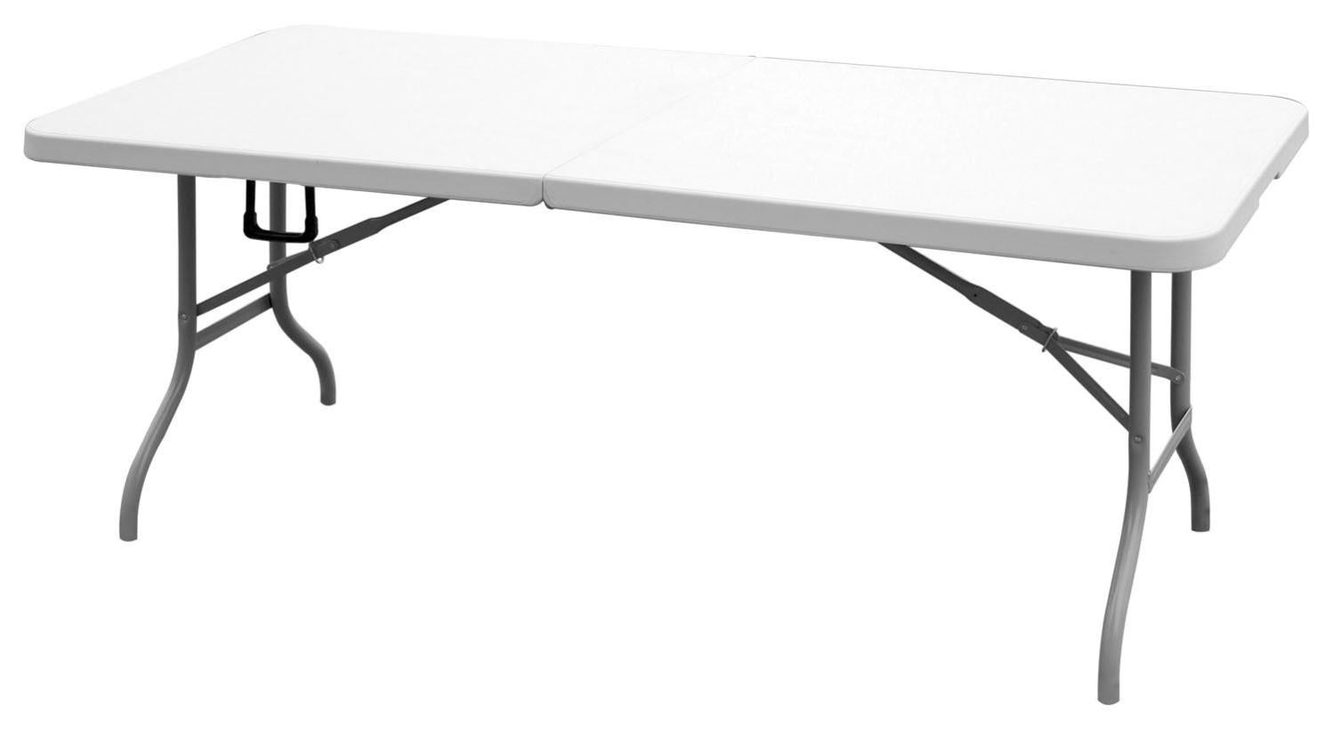 Tavolo Pieghevole GrecoShop 180x75 Cm - Piano HDPE, Struttura Acciaio | Per Picnic, Fiere, Giardino