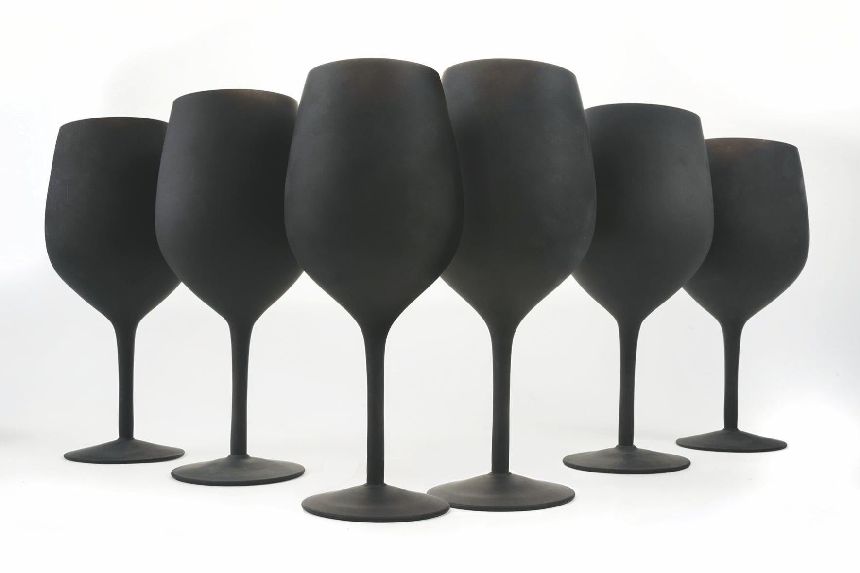 Set De 6 Verres à Pied H&H - Design Côtelé, Couleur Ambre Pivoine, élégant - 6