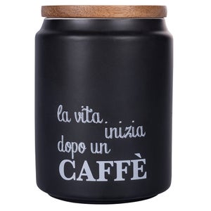 Bote de café de vidrio con tapón hermético de bambú 1 l Victionary