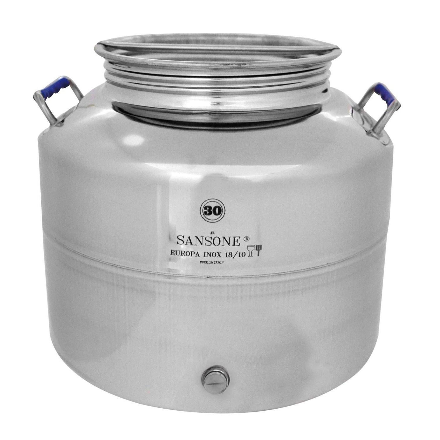 Contenitore Fusto Bidone Acciaio Inox Per Olio 15 Litri Sansone Modello - 8