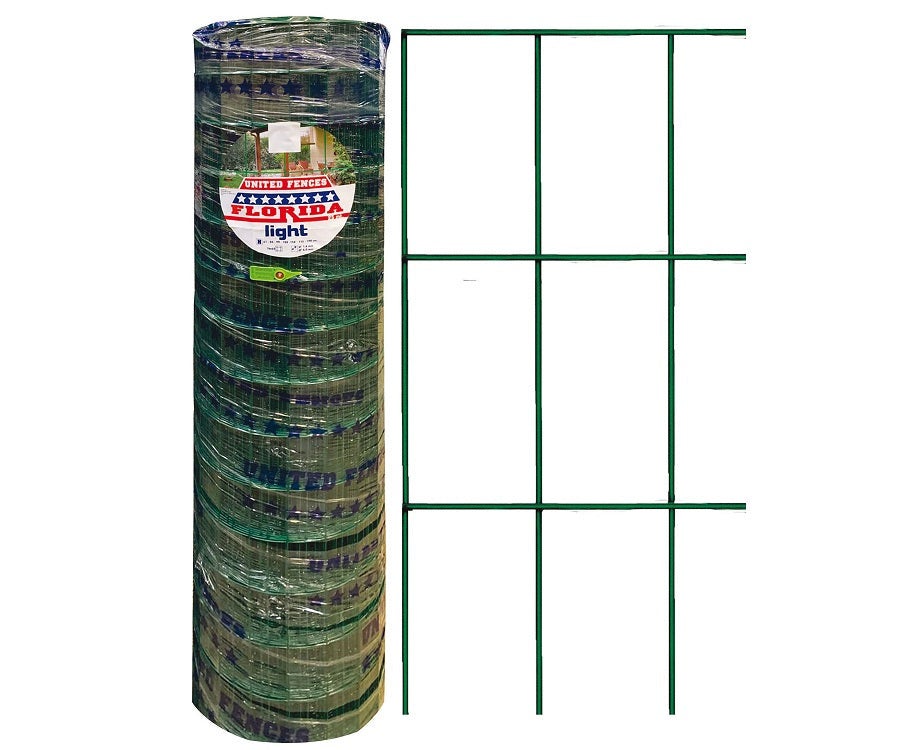 Rete elettrosaldata per recinzioni animali zincata e plastificata verde  muschio con maglia 76x51 mm Rotolo 25 mt (filo 2,7mm) - 122cm