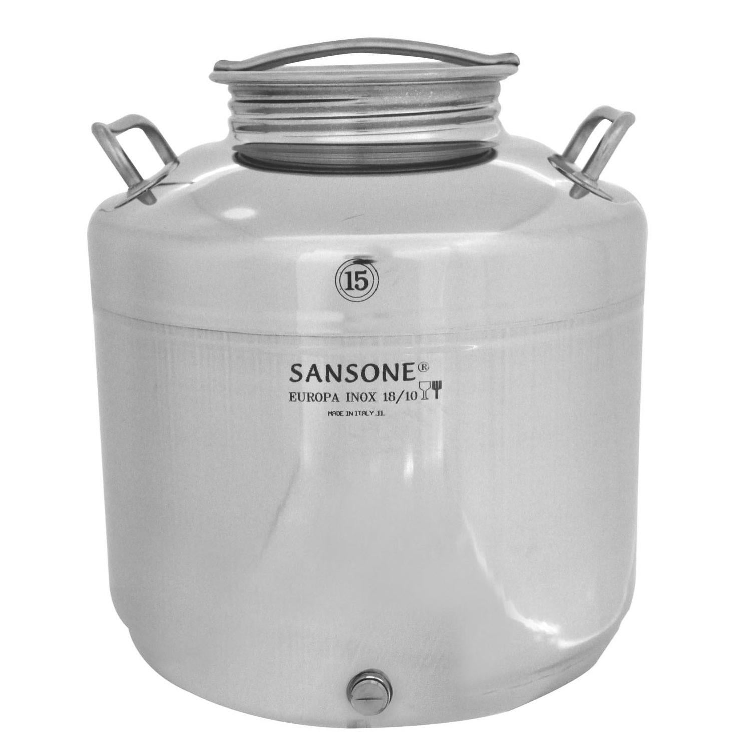 BIDONE CONTENITORE FUSTO PER OLIO SALDATO 5 L ACCIAIO INOX RUBINETTO