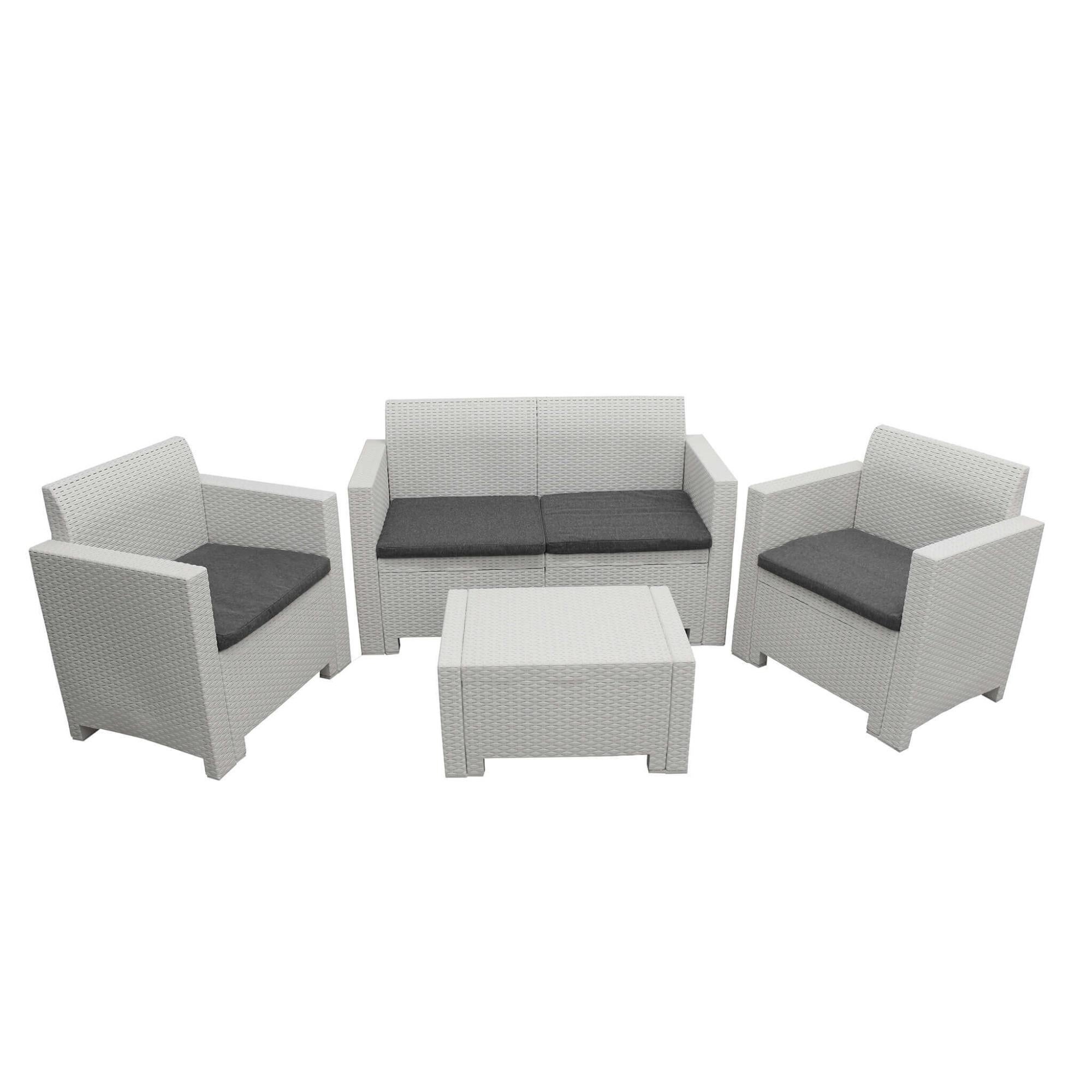 Tavolino Da Esterno Dcupid, Tavolino Contenitore Multiuso, Tavolo Basso Effetto Rattan 100 Made In Italy 53x53h40 Cm Antracite 85207513