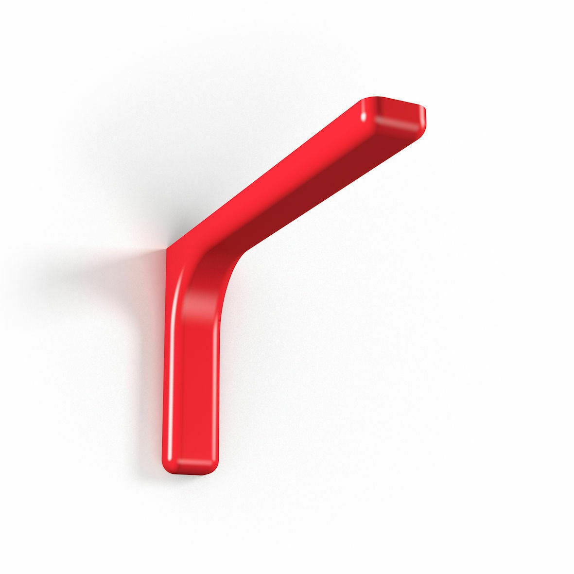 Confezione 2 staffe di supporto in acciaio zinco cromato con copertura  plastificata per fissaggio mensole a parete - 18 cm Red