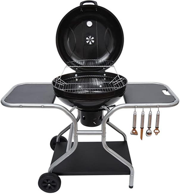Barbecue Tondo BestBQ Con Coperchio E Ruote - Griglia Ø 41 Cm - Foto 5
