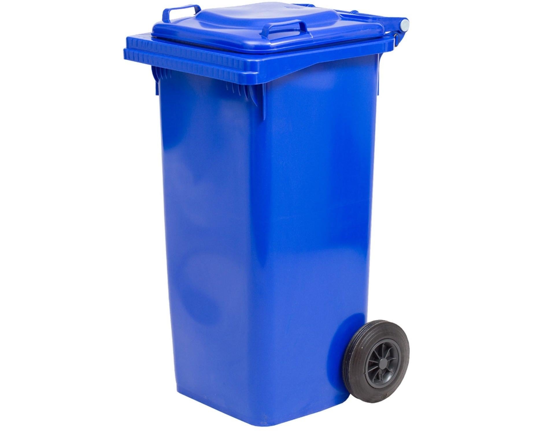 Bidone Raccolta Differenziata 100L - Con Ruote, Coperchio Blu E Chiusura Sicura - Foto 12