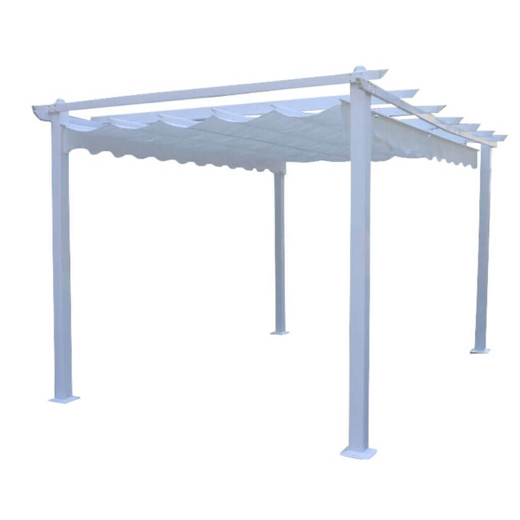 Gazebo pergola da esterno 3x4 mt in alluminio con telo in poliestere