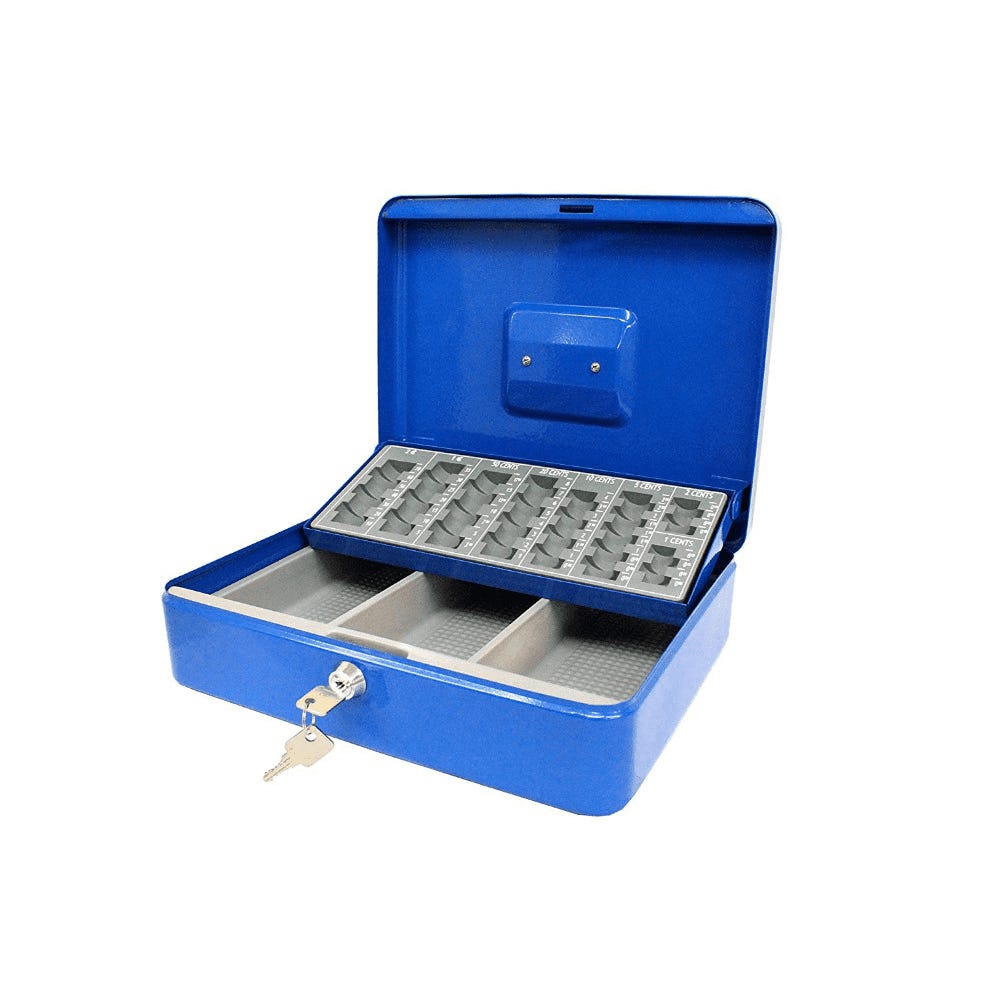 ARREGUI Cashier C9246-EUR Caja Caudales con Llave, Caja de Seguridad de  acero con bandeja organizador de Monedas y Billetes