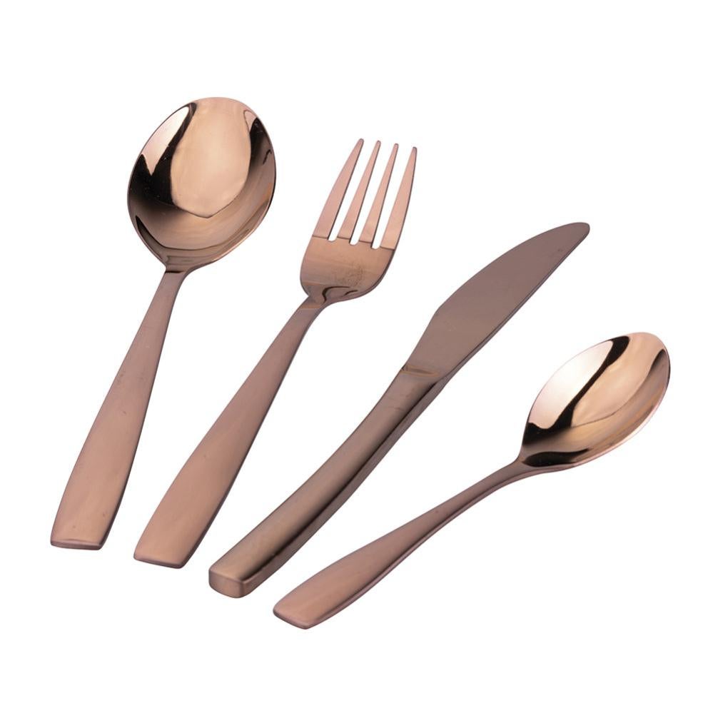 Set Posate In Acciaio Inox 40 Pezzi - Finitura Satinata - Servizio Per 8 Persone Con Forchette, Cucchiai E Coltelli Da Cena E Dessert