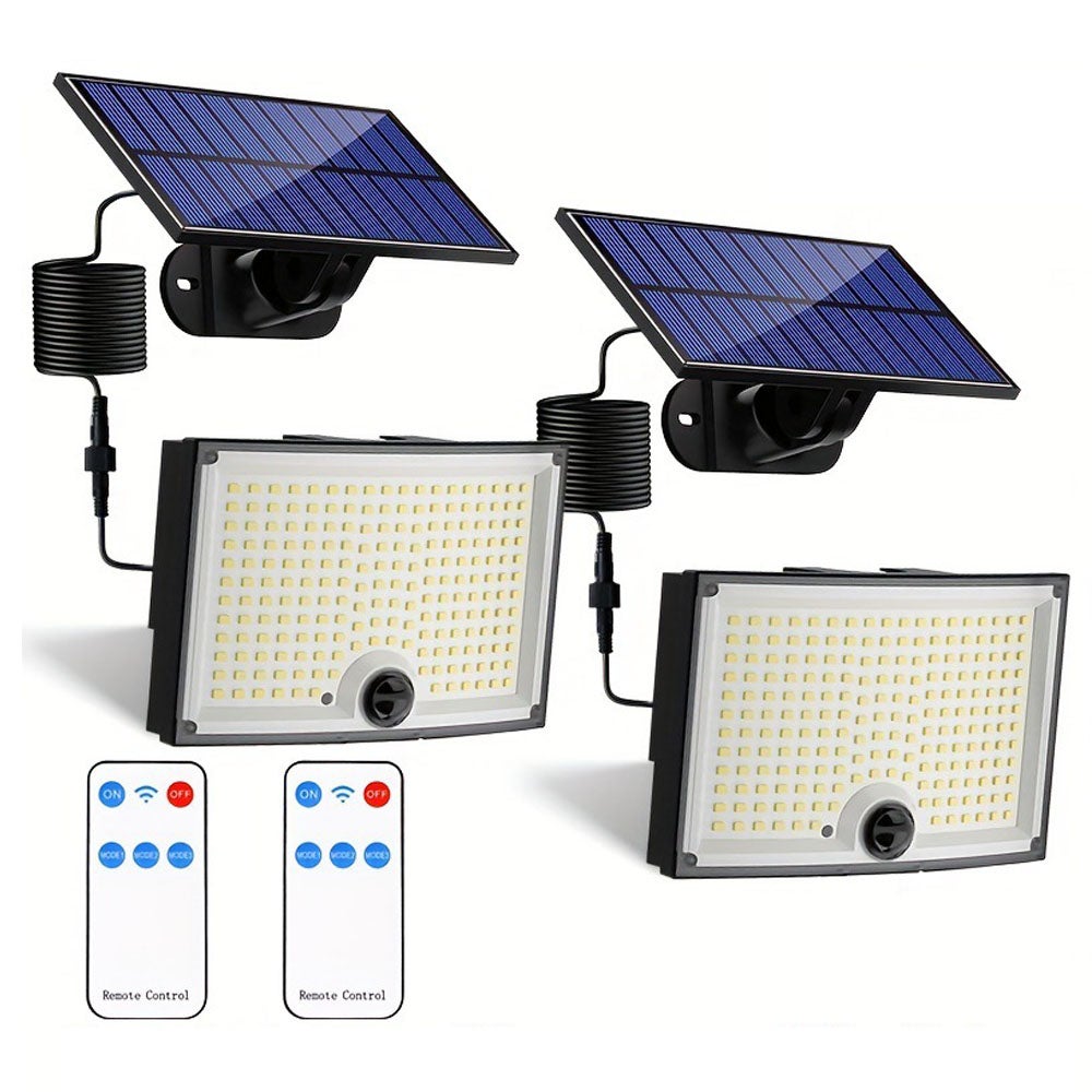 Lampes solaires ultra extérieures, projecteurs solaires à capteur de  mouvement 4000LM avec télécommande - Lumières de sécurité étanches IPX5