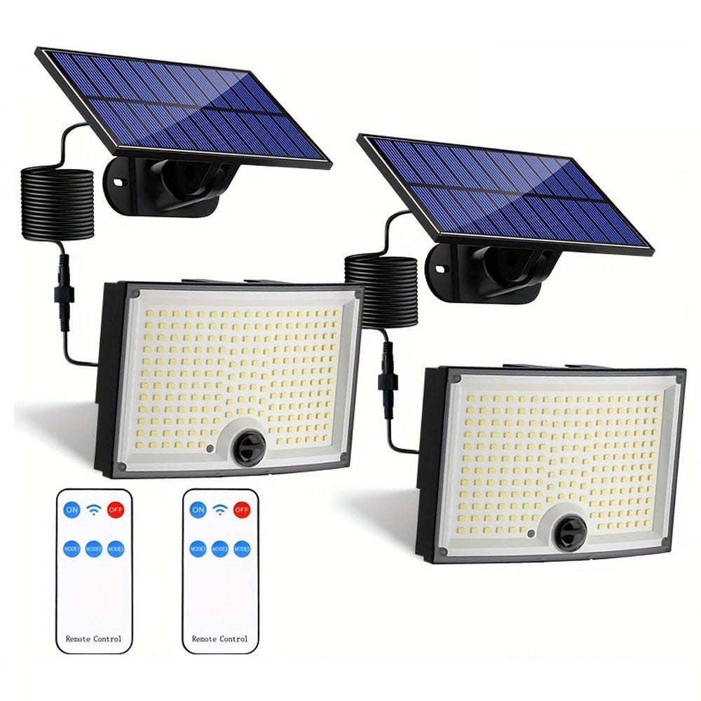 Luces solares para exteriores, [paquete de 4] foco solar para exteriores  con sensor de movimiento, luces