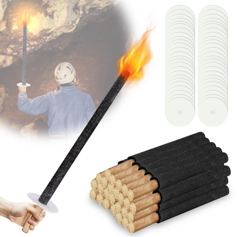 10 Torches En Cire Extérieur – Poignée Bois, Brûlent 100 Min, Ambiance Garantie ! - 9