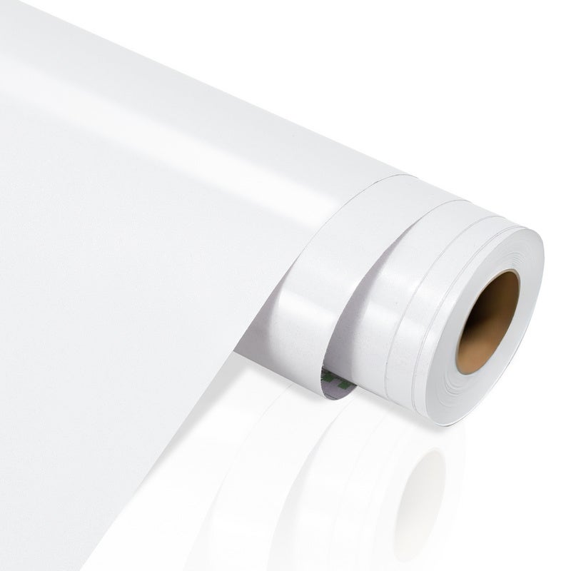 Papier adhésif Film adhésif décoratif pour Meuble PVC Brillant Imperméable  Papier Peint autocollant Marbre Blanc 500x61cm